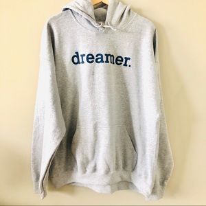 Dreamer Gray Hoodie Sweatshirt Size XL